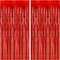 2 Pack 3.2ft x 8.2ft Red Foil Fringe Curtains Party Photo Backdrop Party Streamers for Birthday,Graduation,New Year Eve Decorations Wedding Decor